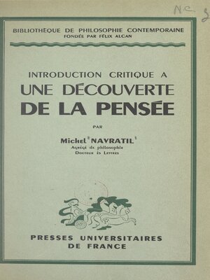 cover image of Introduction critique à une découverte de la pensée